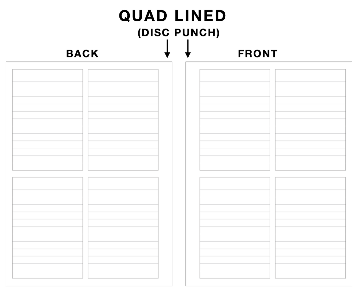 WEEKLY QUAD FILLER PAPER Live Love Posh