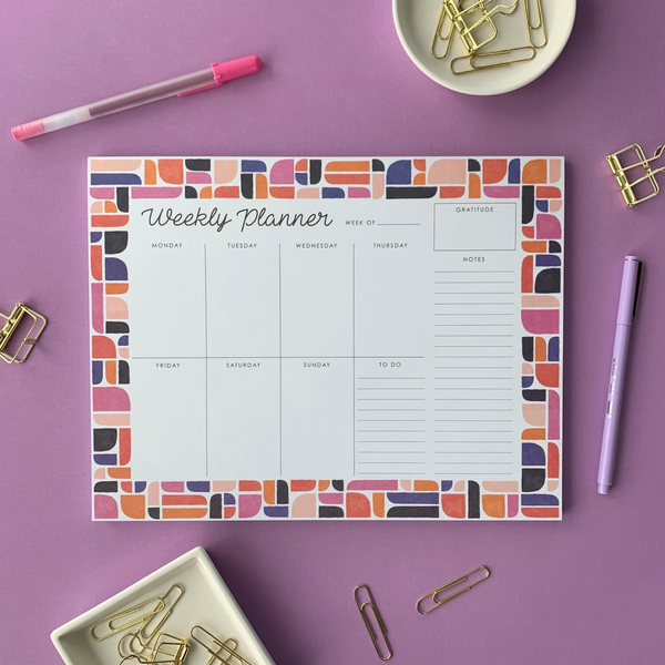 MODERN ABSTRACT WEEKLY PLANNER NOTEPAD