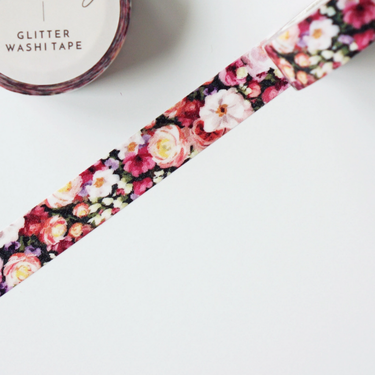 Glitter Floral Washi Tape Flower Washi Tape By Ginably