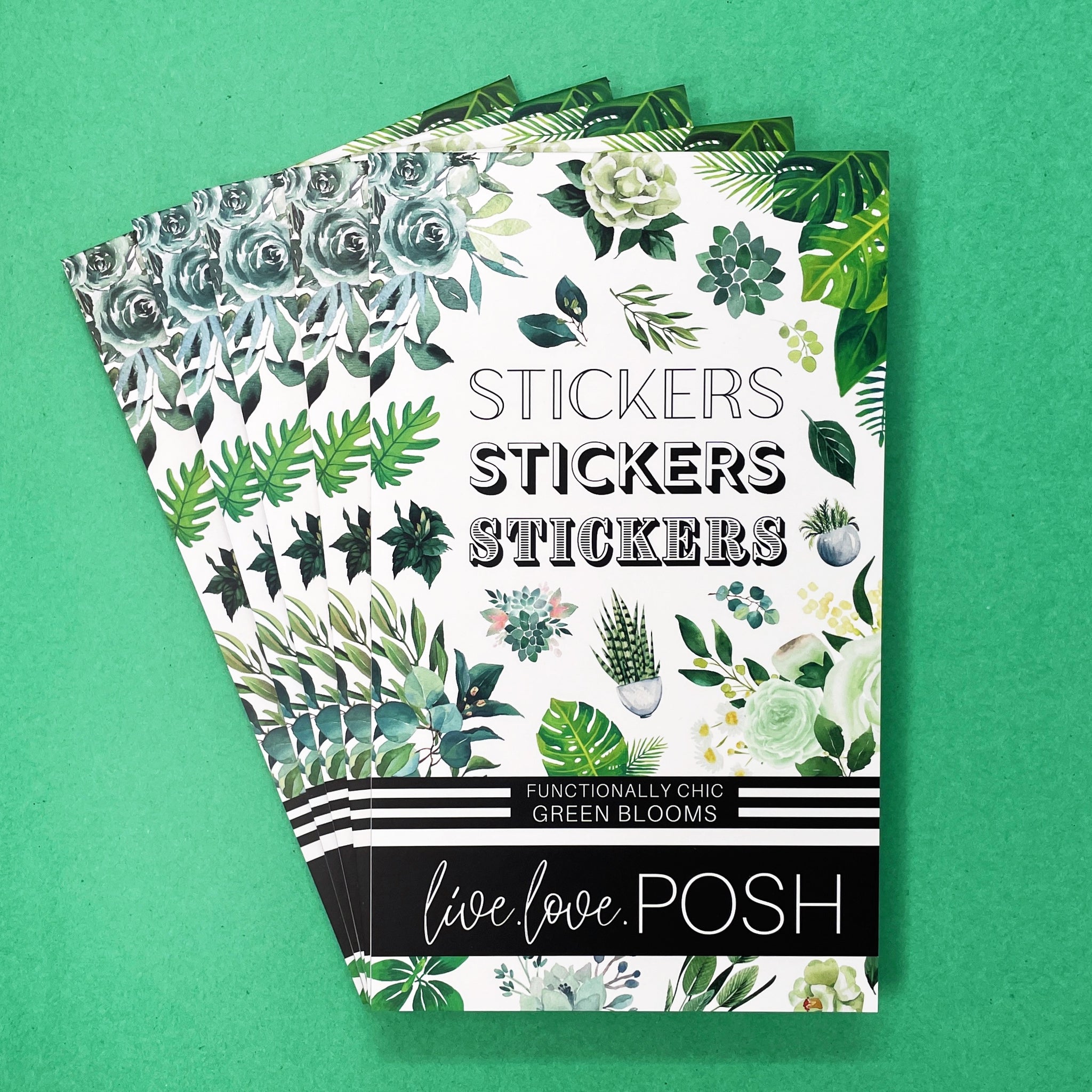 GREEN BLOOMS FUNCTIONALLY CHIC STICKER BOOK