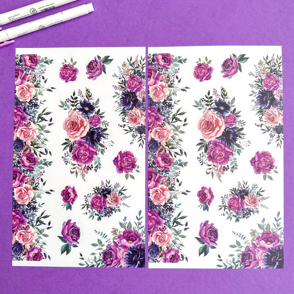PURPLE BLOOMS FUNCTIONALLY CHIC STICKER BOOK