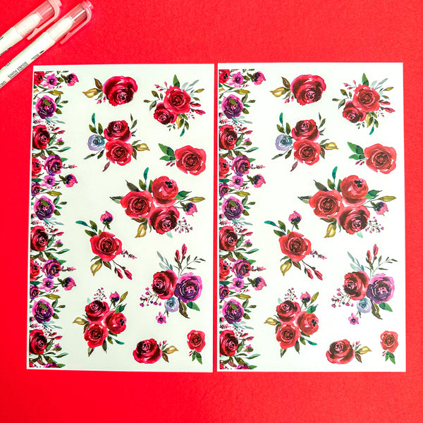 RED BLOOMS FUNCTIONALLY CHIC STICKER BOOK