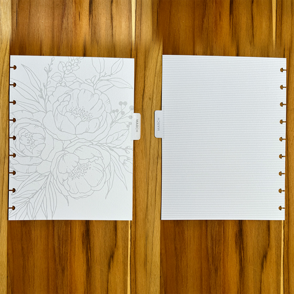 MINIMAL FLORALS MONTHLY DIVIDERS - 12 MONTHS