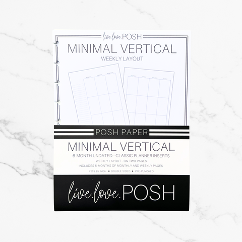 MINIMAL VERTICAL PLANNER INSERTS - 6 Months