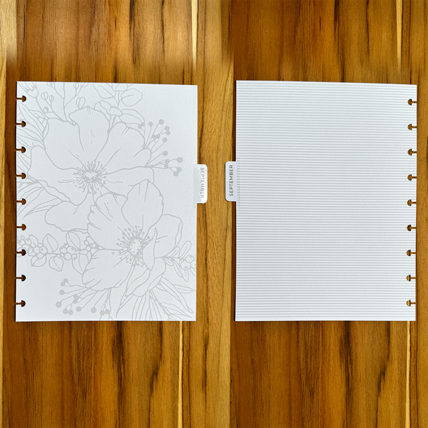 MINIMAL FLORALS MONTHLY DIVIDERS - 12 MONTHS