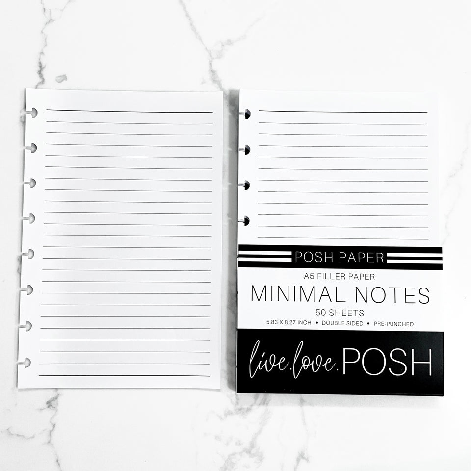 MINIMAL NOTES FILLER PAPER – Live Love Posh