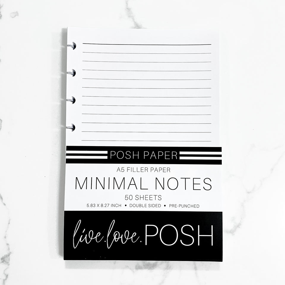MINIMAL NOTES FILLER PAPER – Live Love Posh