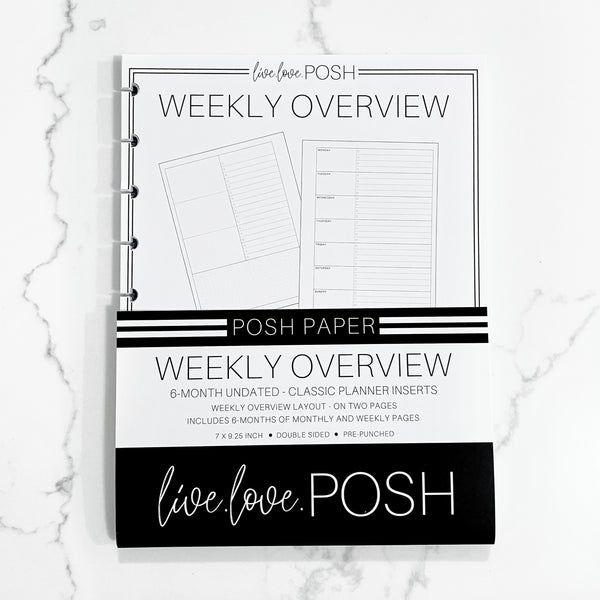 WEEKLY OVERVIEW PLANNER INSERTS - 6 Months