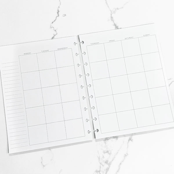 MINIMAL VERTICAL PLANNER INSERTS - 6 Months