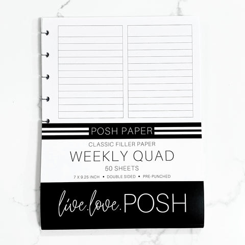 WEEKLY QUAD FILLER PAPER