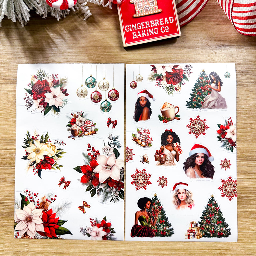 Bronzing Washi Sticker Book Christmas Theme Romantic Holiday - Temu