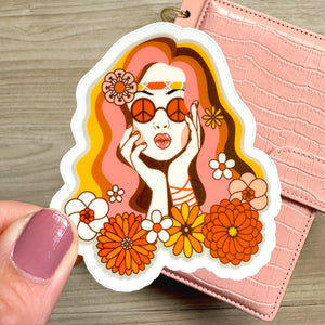 GROOVY GAL VINYL STICKER (CLEAR)