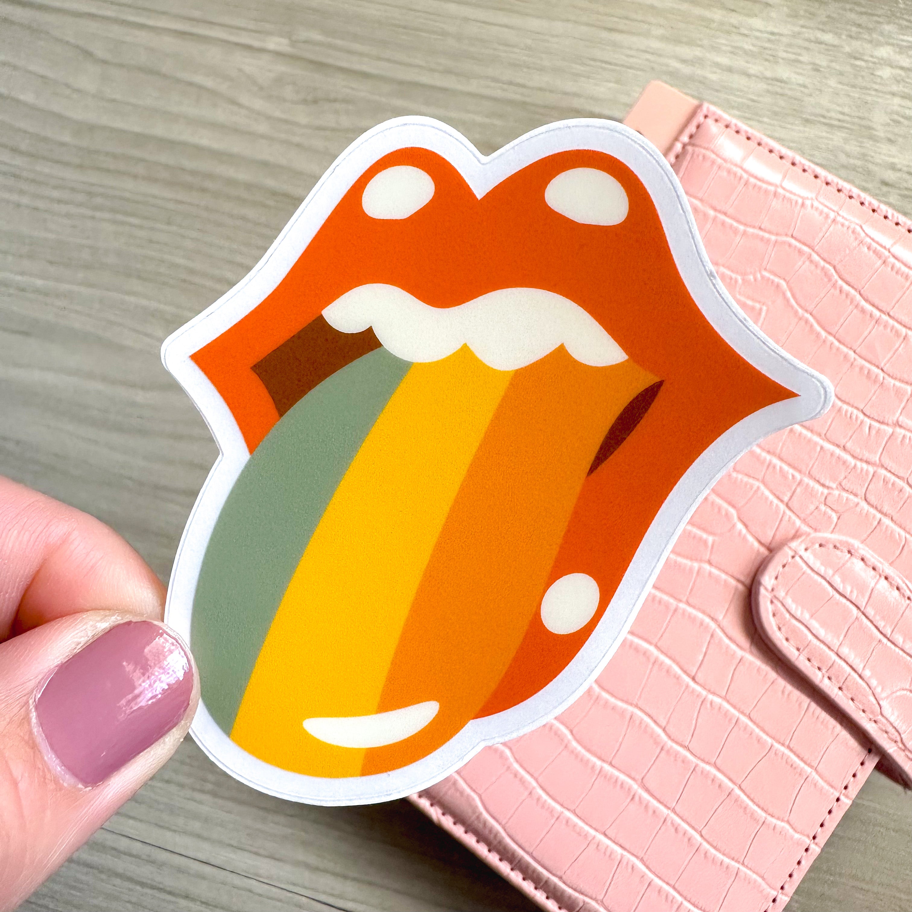 Real Lips Sticker RETRO LIPS VINYL STICKER (CLEAR) – Live Love Posh