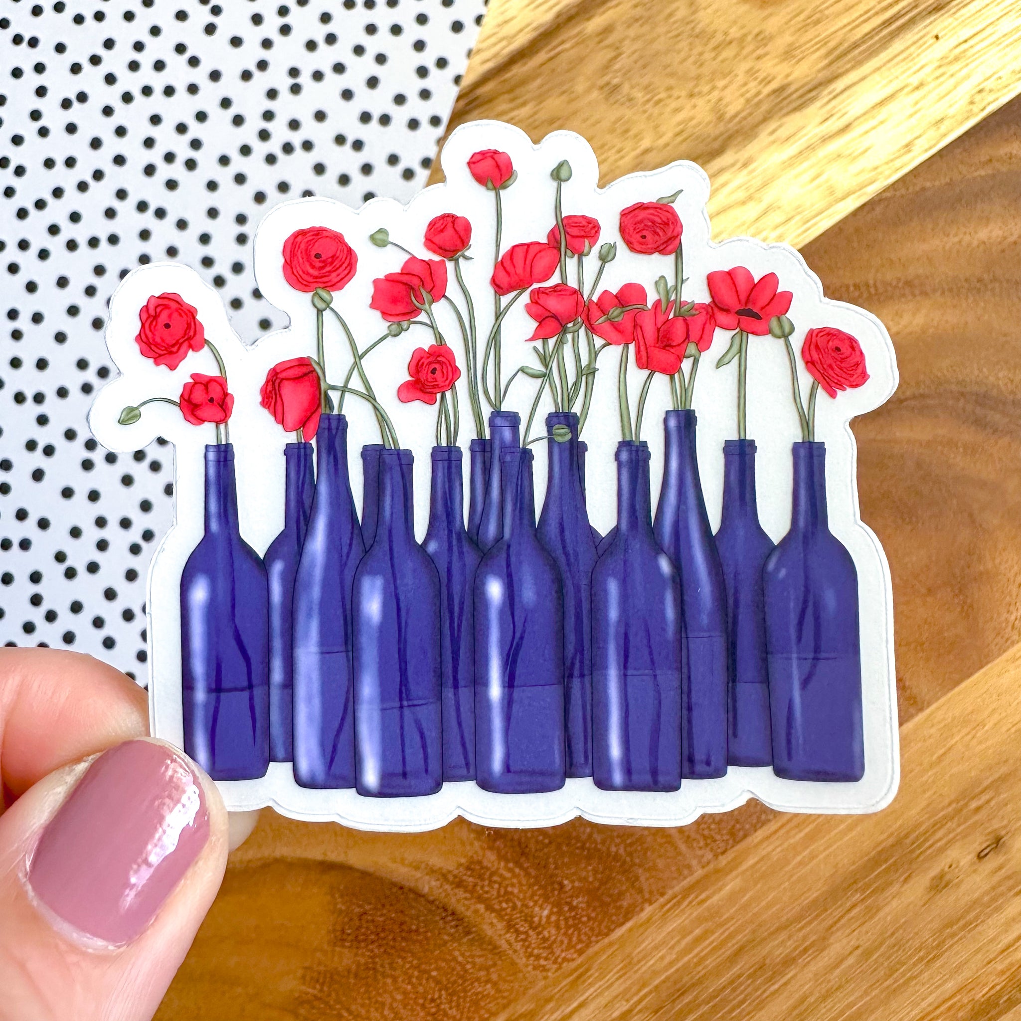 BOTTLED BLOOMS VINYL STICKER (CLEAR)