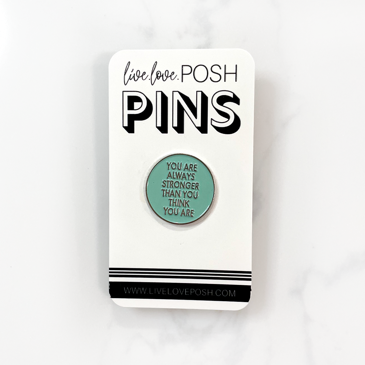 STRONGER THAN YOU THINK ENAMEL PIN