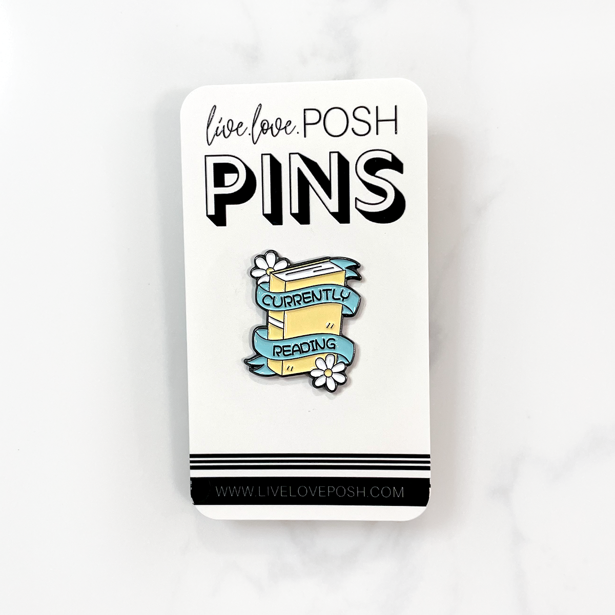 CURRENTLY READING ENAMEL PIN