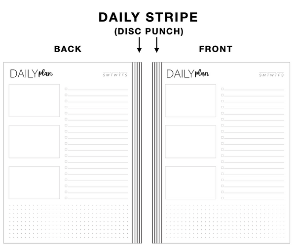 DAILY PLANS FILLER PAPER - Striped Spine