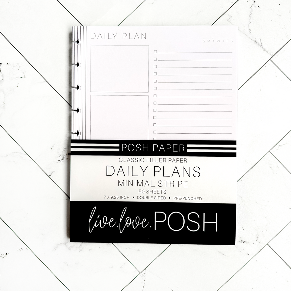 Daily Ridge Paper DAILY PLANS FILLER PAPER - Minimal Stripe – Live Love Posh