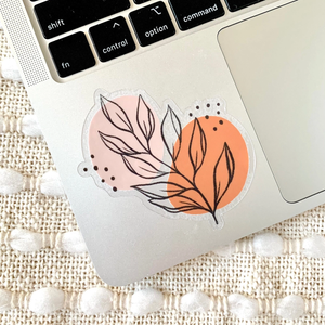 PINK LEAVES DIE CUT STICKER (CLEAR)