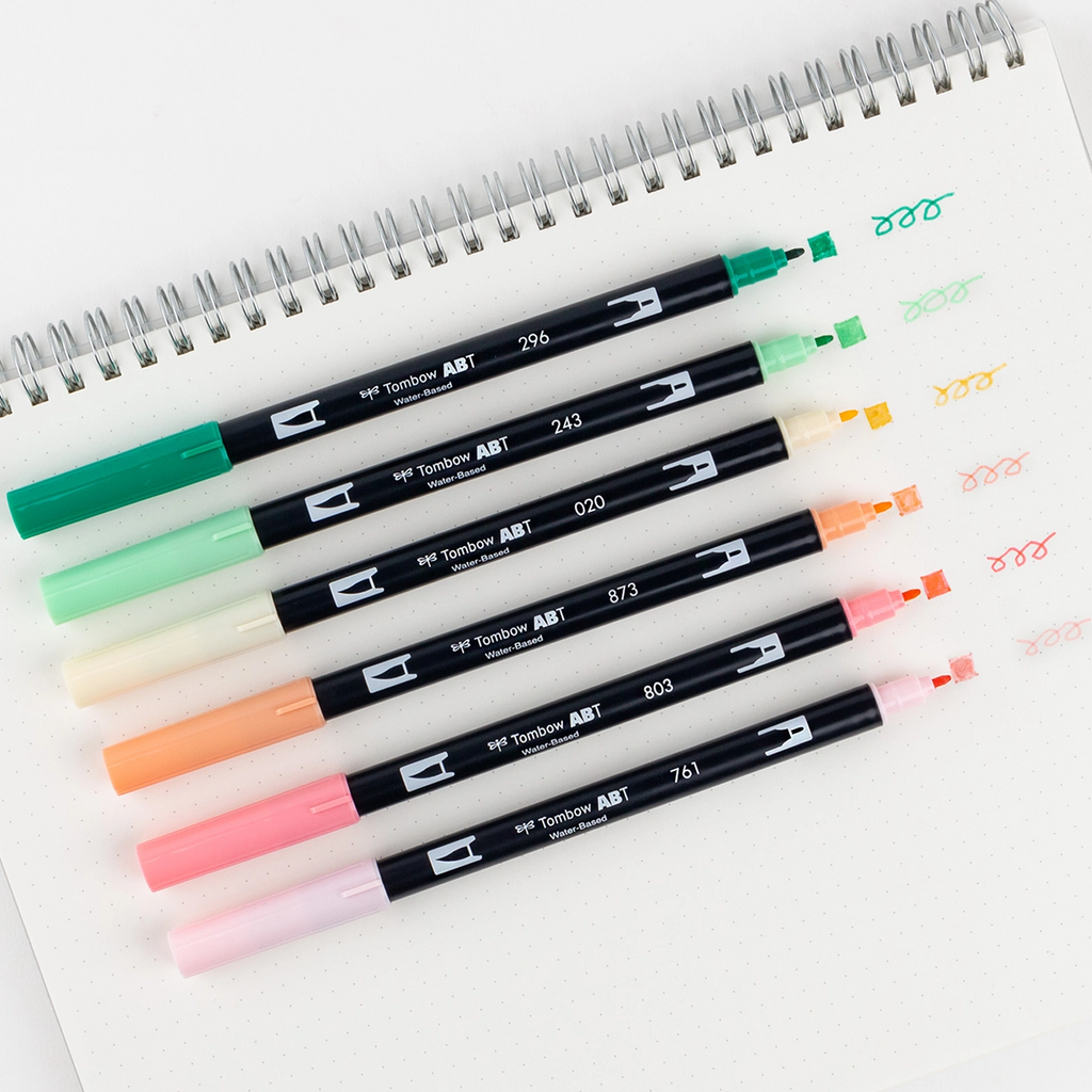 TOMBOW DUAL BRUSH PEN ART MARKERS - JUST PEACHY (Set of 6) – Live