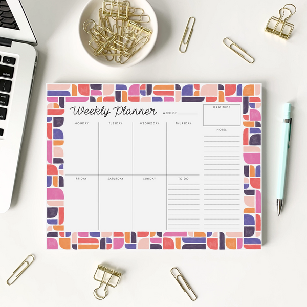 MODERN ABSTRACT WEEKLY PLANNER NOTEPAD