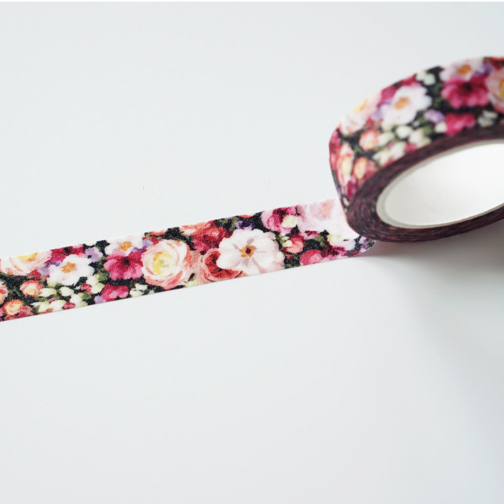 Glitter Floral Washi Tape Flower Washi Tape By Ginably