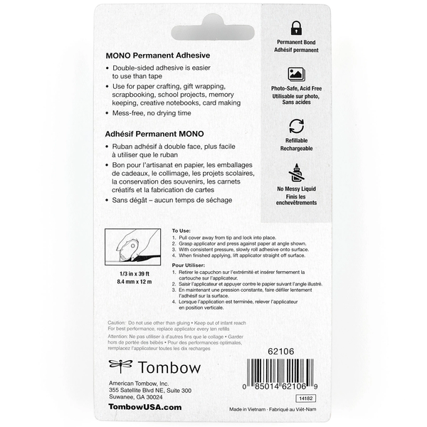 TOMBOW MONO PERMANENT ADHESIVE APPLICATOR