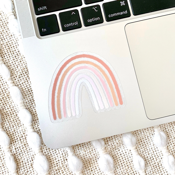 PINK RAINBOW DIE CUT STICKER (CLEAR)