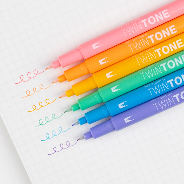 TOMBOW TWINTONE MARKER SET - PASTEL (Set of 6)