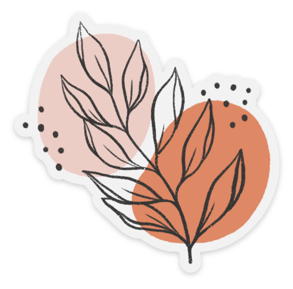 PINK LEAVES DIE CUT STICKER (CLEAR)