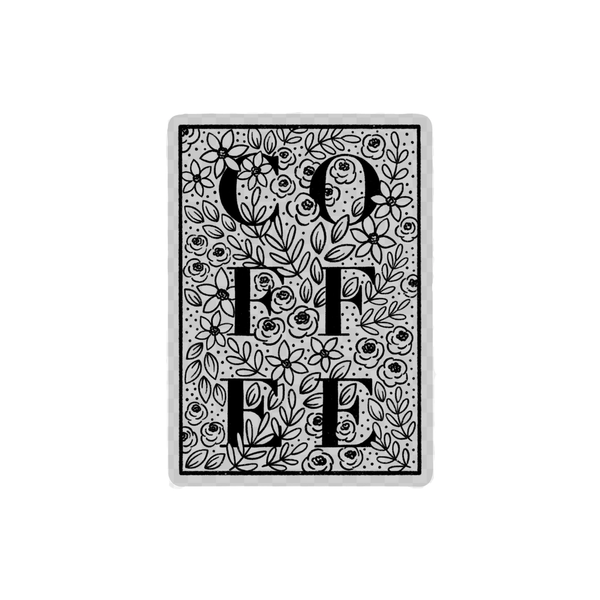 FLORAL COFFEE DIE CUT STICKER (CLEAR)