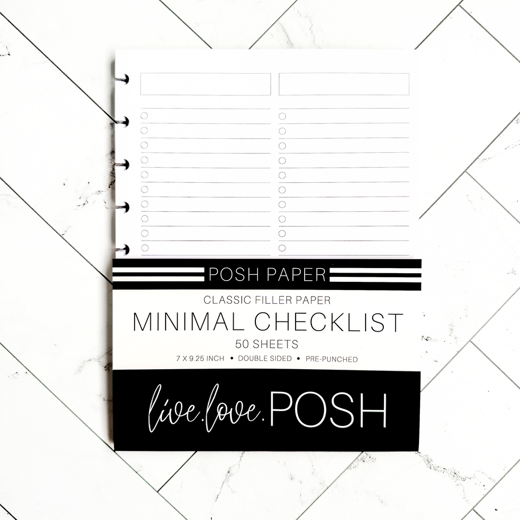 MINIMAL CHECKLIST FILLER PAPER – Live Love Posh