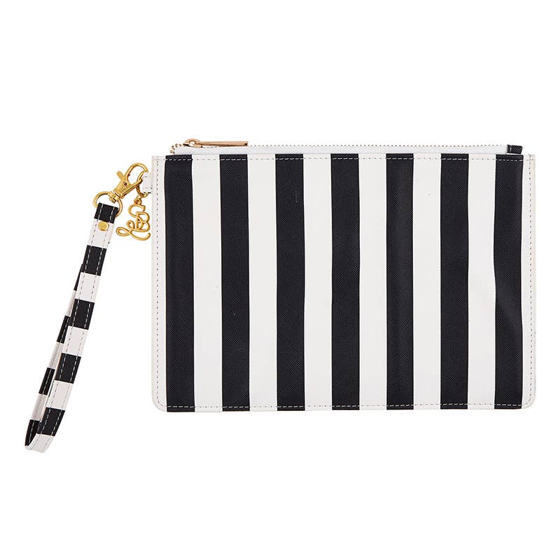 LUXE CABANA STRIPE ZIPPER POUCH
