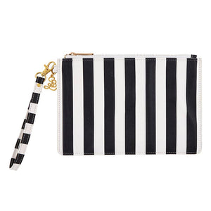 LUXE CABANA STRIPE ZIPPER POUCH