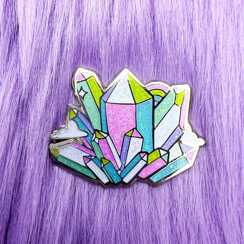 AURA QUARTZ CRYSTAL ENAMEL PIN