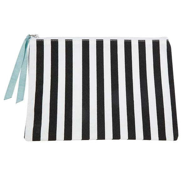 STRIPE CANVAS ZIP POUCH