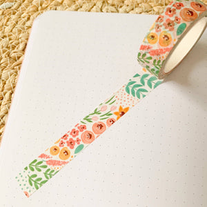 WHITE FLORAL WASHI TAPE