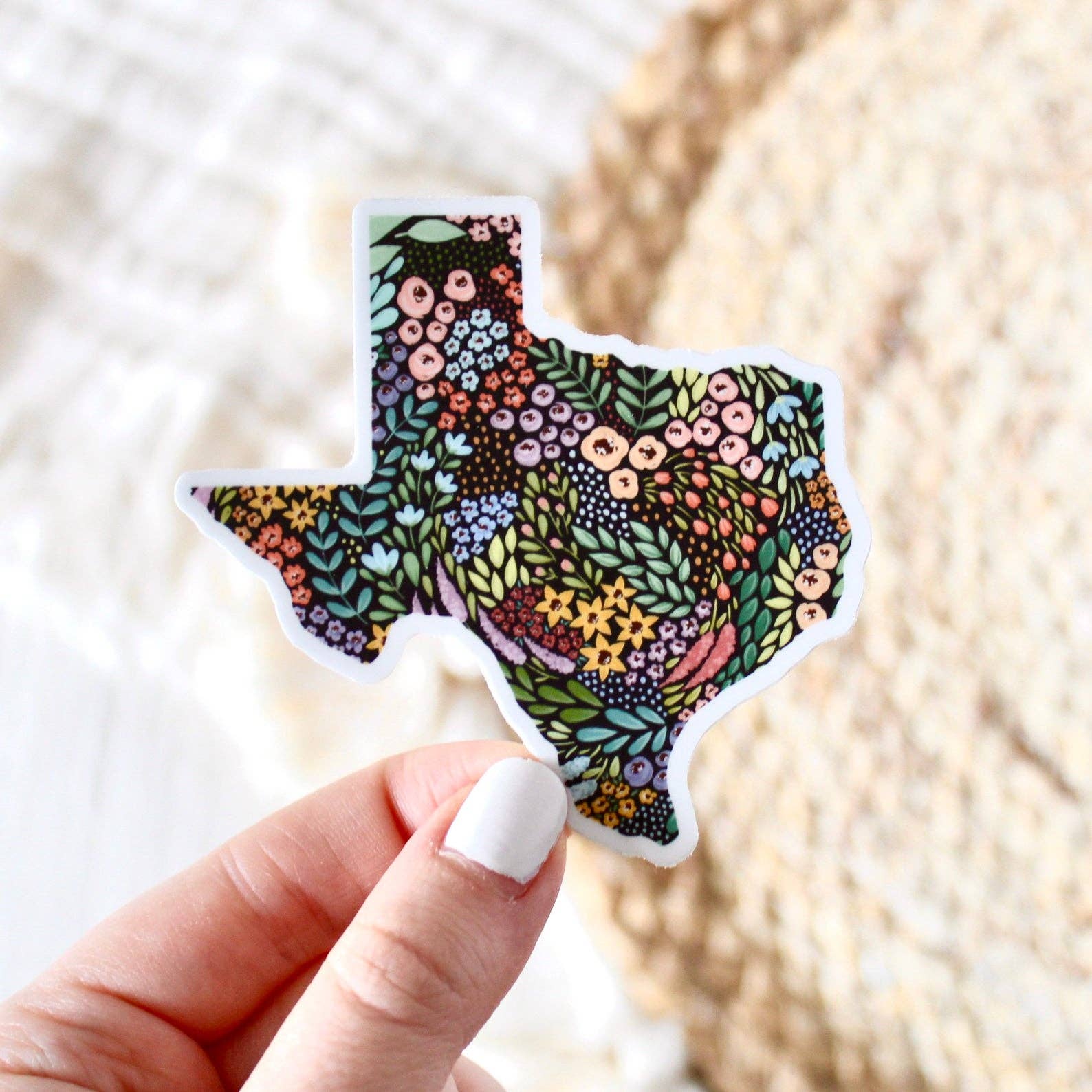 TEXAS STATE FLORAL DIE CUT STICKER