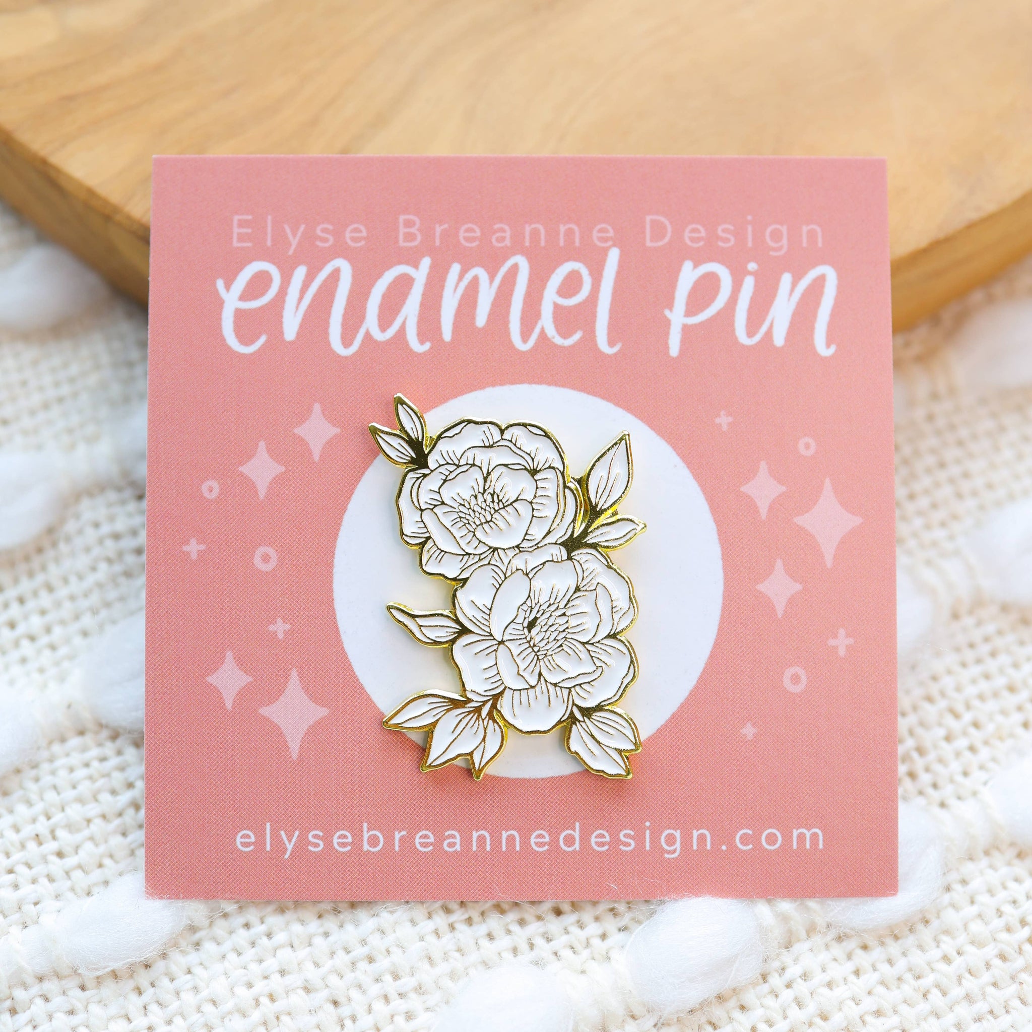 LINE DRAWN PEONIES ENAMEL PIN
