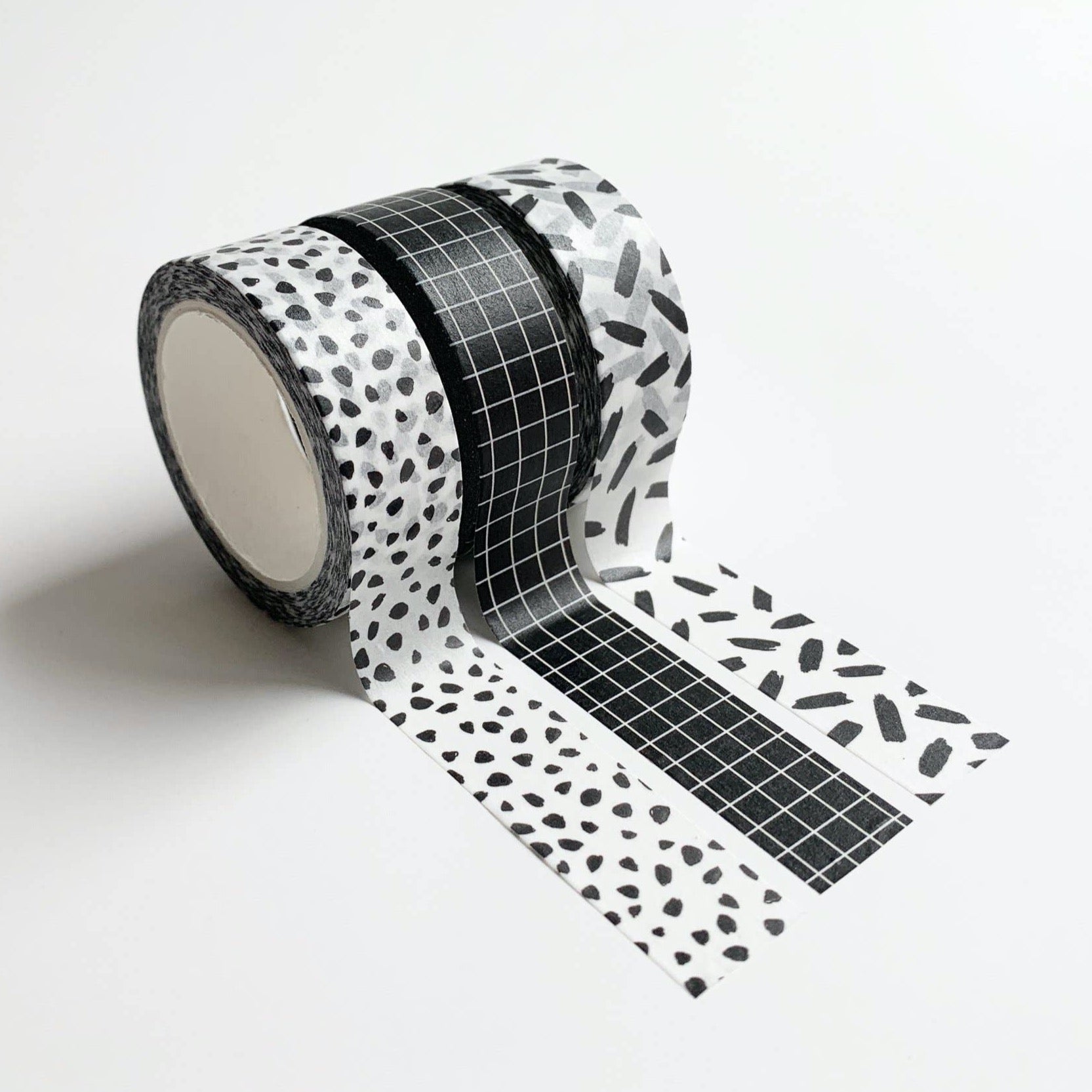 BLACK & WHITE WASHI TAPE - SET OF 3