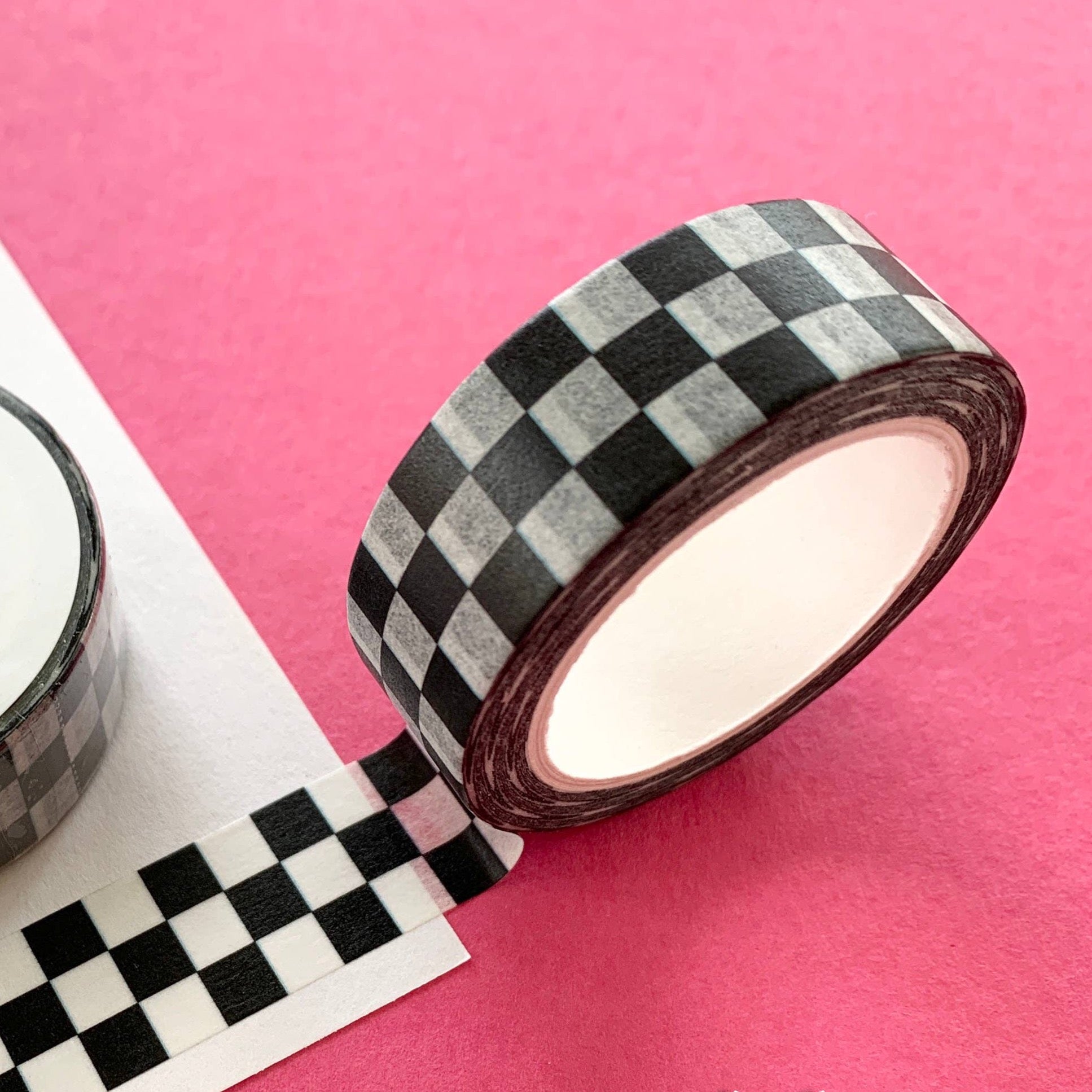 BLACK CHECKERBOARD WASHI TAPE