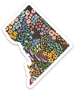 DC FLORAL STATE DIE CUT STICKER