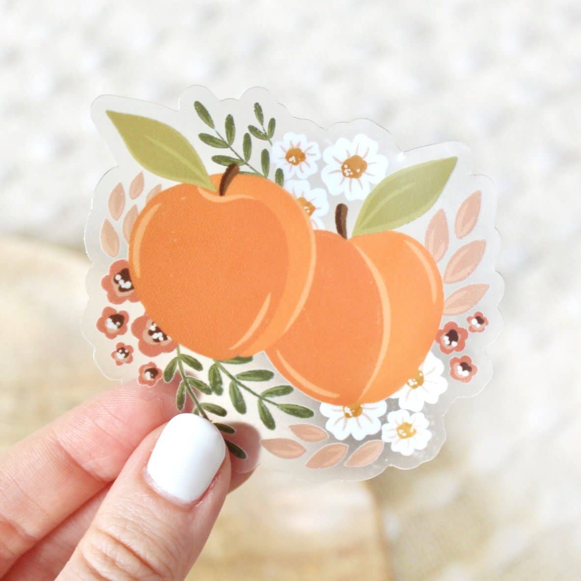 Pwease Sticker PEACHES VINYL STICKER (CLEAR) – Live Love Posh