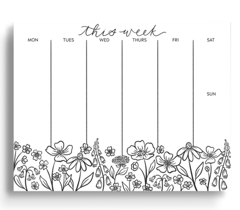 PRESSED FLORALS WEEKLY PLANNER NOTEPAD