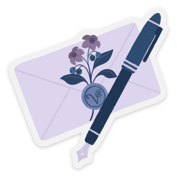 Taylor Swift Inspired Clear Pen + Envelope Sticker, 3x3in