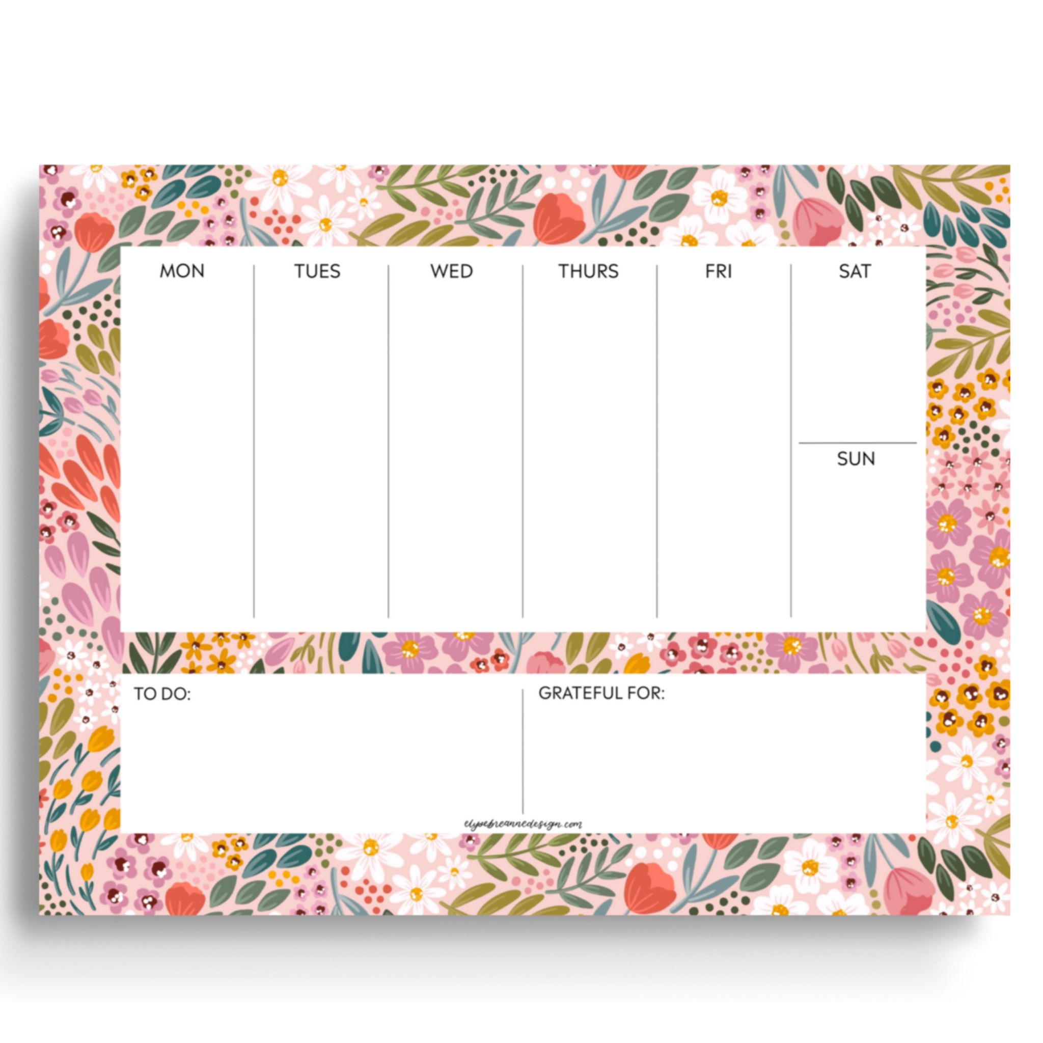 SUMMER MEADOW WEEKLY PLANNER NOTEPAD
