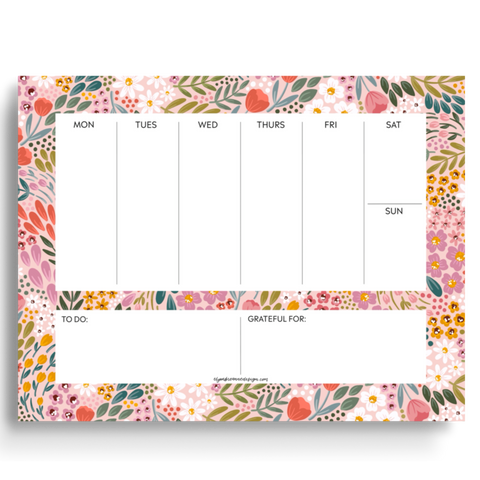 SUMMER MEADOW WEEKLY PLANNER NOTEPAD