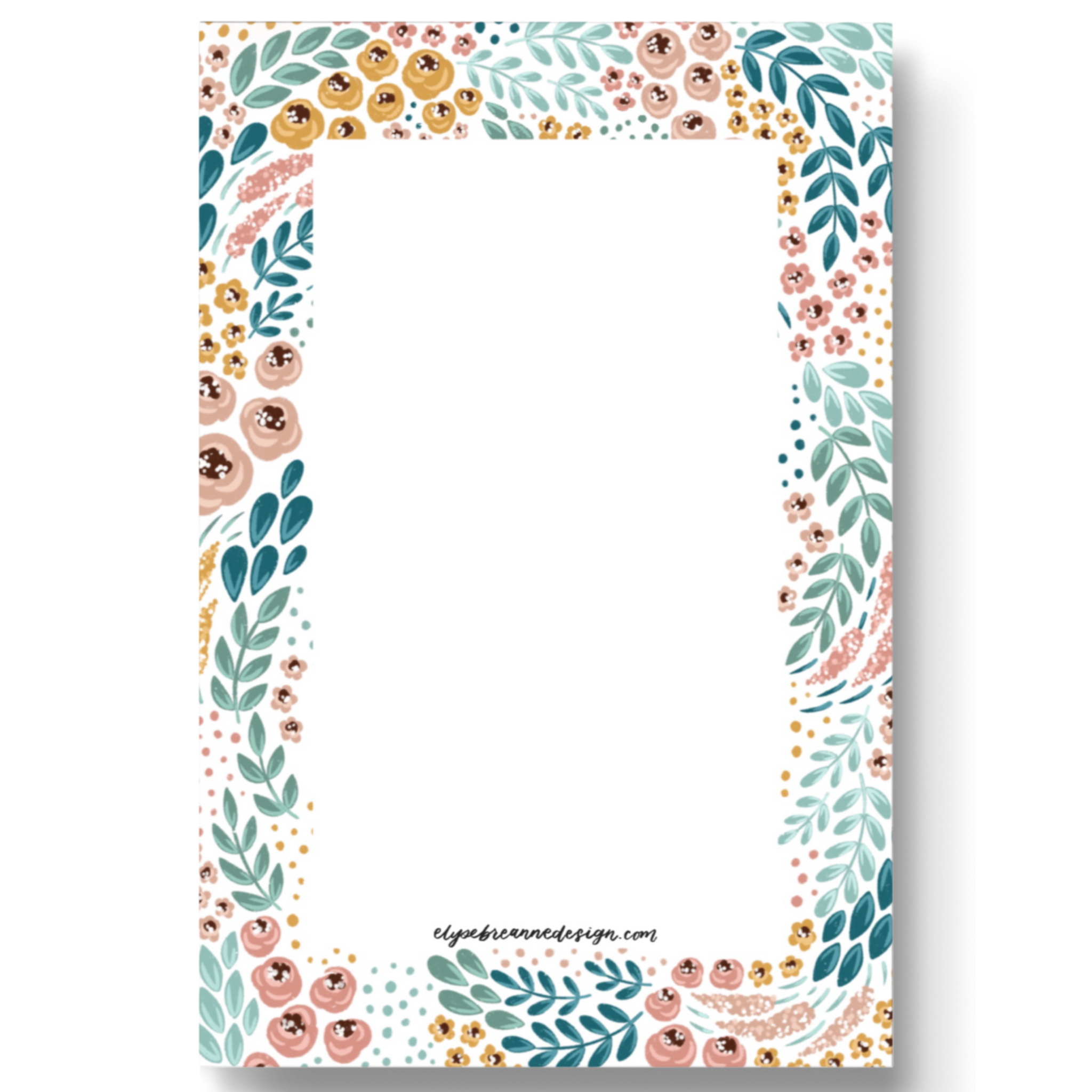 WHITE FLORAL NOTEPAD