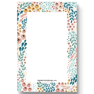 WHITE FLORAL NOTEPAD