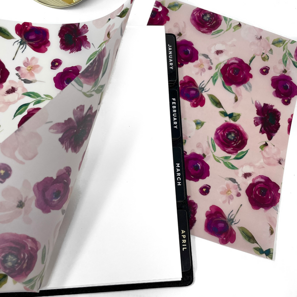 BLUSHING FLORAL BLOOMS VELLUM DASHBOARD